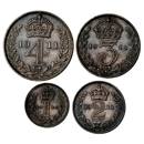 Pre-Owned 1911 UK George V Maundy Money Silver 4-Coin Set - VAT Free