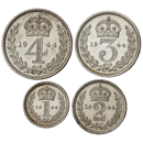 Pre-Owned 1944 UK George VI Maundy Money Silver 4-Coin Set - VAT Free