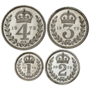 Pre-Owned 1972 UK Elizabeth II Maundy Money Silver 4-Coin Set - VAT Free