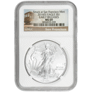 Pre-Owned 2014 USA Eagle San Francisco 1oz Silver Coin - NGC Graded MS69 - 3856025-039 - VAT Free