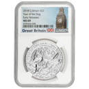 Pre-Owned 2018 UK Lunar Dog 1oz Silver Coin - NGC Graded MS69 - 4599656-048 - VAT Free