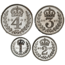 Pre-Owned 2007 UK Elizabeth II Maundy Money Silver 4-Coin Set - VAT Free