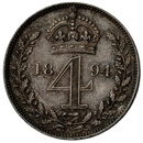 Pre-Owned 1894 UK Victoria Maundy Money 4 Pence Silver Coin - VAT Free