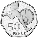 Pre-Owned 2004 UK Anniversary of the 4-Minute Mile 50p Piedfort Proof Design Silver Coin - VAT Free