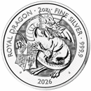 Pre-Owned 2026 UK Tudor Beasts Royal Dragon 2oz Silver Coin - VAT Free