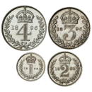 Pre-Owned 1896 UK Victoria Maundy Money Silver 4-Coin Set - Unboxed - VAT Free