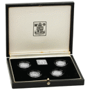 Pre-Owned 1984-1987 UK Piedfort £1 Proof Silver 4-Coin Collection - Damaged Certificate - VAT Free