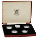 Pre-Owned 1984-1987 UK £1 Proof Silver 4-Coin Collection - Damaged Certificate - VAT Free
