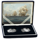 Pre-Owned 2005 UK Nelson and Trafalgar Proof Silver Crown 2-Coin Set - Damaged Sleeve - VAT Free