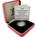 Pre-Owned 1994 UK £1 Piedfort Proof Silver Coin - VAT Free