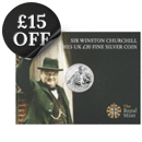 Pre-Owned 2015 Sir Winston Churchill £20 Silver Coin - Carded - VAT Free