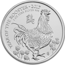 Pre-Owned 2017 UK Lunar Rooster 1oz Silver Coin - VAT Free
