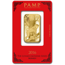 Pre-Owned 2016 PAMP Lunar Monkey 1oz Gold Bar