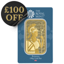 The Royal Mint Secure Britannia 100g Gold Bar