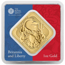 The Royal Mint UK Britannia and Liberty 1oz Gold Bar
