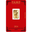 Pre-Owned 2014 PAMP Lunar Horse 5g Gold Bar