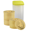 2025 UK Britannia 1/4oz Gold Coin - Full Tube of 25 Coins