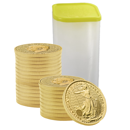 2025 UK Britannia 1/10oz Gold Coin - Full Tube of 25 Coins