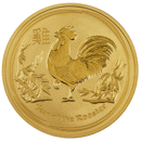 Pre-Owned 2017 Australian Lunar Rooster 1oz Gold Coin