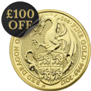 Pre-Owned 2017 UK Queen's Beasts The Dragon of Wales 1oz Gold Coin
