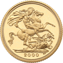 Pre-Owned 2000 UK Half Sovereign Proof Design Gold Coin