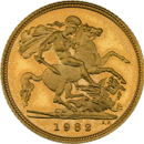 Pre-Owned 1982 UK Proof Design Half Sovereign Gold Coin