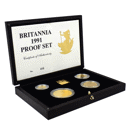 Pre-Owned 1991 UK Proof Britannia Gold 4-Coin Set
