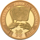 Pre-Owned 2008 UK Olympic Games Handover to Beijing Gold £2 Proof Design Coin