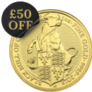 Pre-Owned 2018 UK Queen's Beasts The Black Bull Of Clarence 1oz Gold Coin