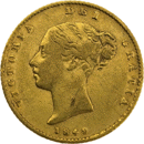 Pre-Owned 1849 UK Victorian Young Head 'Shield' Half Sovereign
