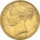 Pre-Owned 1864 London Mint DN.33 Victorian 'Shield' Full Sovereign Gold Coin