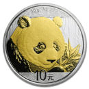 Pre-Owned 2018 Chinese Panda 30g Gilded Silver Coin - VAT Free