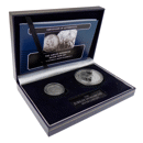 Pre-Owned Jubilee Monarchs 1887 Victoria Shilling & 1977 Crown 2 Silver Coin Set - VAT Free