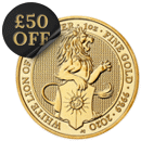 Pre-Owned 2020 UK Queen’s Beasts The White Lion of Mortimer 1oz Gold Coin