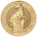 Pre-Owned 2021 UK Queen's Beasts The White Greyhound of Richmond 1oz Gold Coin