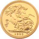 Pre-Owned 1993 UK Proof Design Half Sovereign Gold Coin