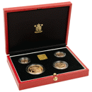 Pre-Owned 1999 UK Sovereign Proof Gold 4-Coin Collection