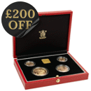 Pre-Owned 1998 UK Sovereign Proof Gold 4-Coin Set