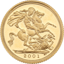 Pre-Owned 2001 UK Proof Design Half Sovereign Gold Coin
