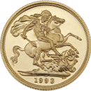 Pre-Owned 1993 UK Full Sovereign Proof Design Gold Coin