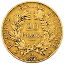 Pre-Owned 1851 French Wreath 20 Franc Gold Coin