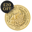 2023 UK Tudor Beasts Bull of Clarence 1/4oz Gold Coin