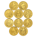 Pre-Owned UK Queen's Beasts 1/4oz Gold Coin Full Collection (10 Coins)