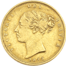 Pre-Owned 1877 London Mint Victorian 'Shield' Half Sovereign Gold Coin