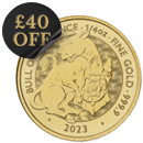 Pre-Owned 2023 UK Tudor Beasts Bull of Clarence 1/4oz Gold Coin