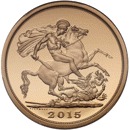 Pre-Owned 2015 UK 'Fourth Portrait' Full Sovereign Proof Design Gold Coin