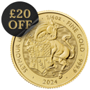 2024 UK Tudor Beasts Seymour Unicorn 1/4oz Gold Coin
