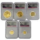 Pre-Owned 2012 Chinese Panda Gold 5-Coin Collection - NGC Graded MS69
