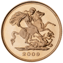 Pre-Owned 2009 UK Half Sovereign Proof Design Gold Coin