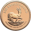 Pre-Owned South African Krugerrand 1/10oz Proof Design Gold Coin - Mixed Dates